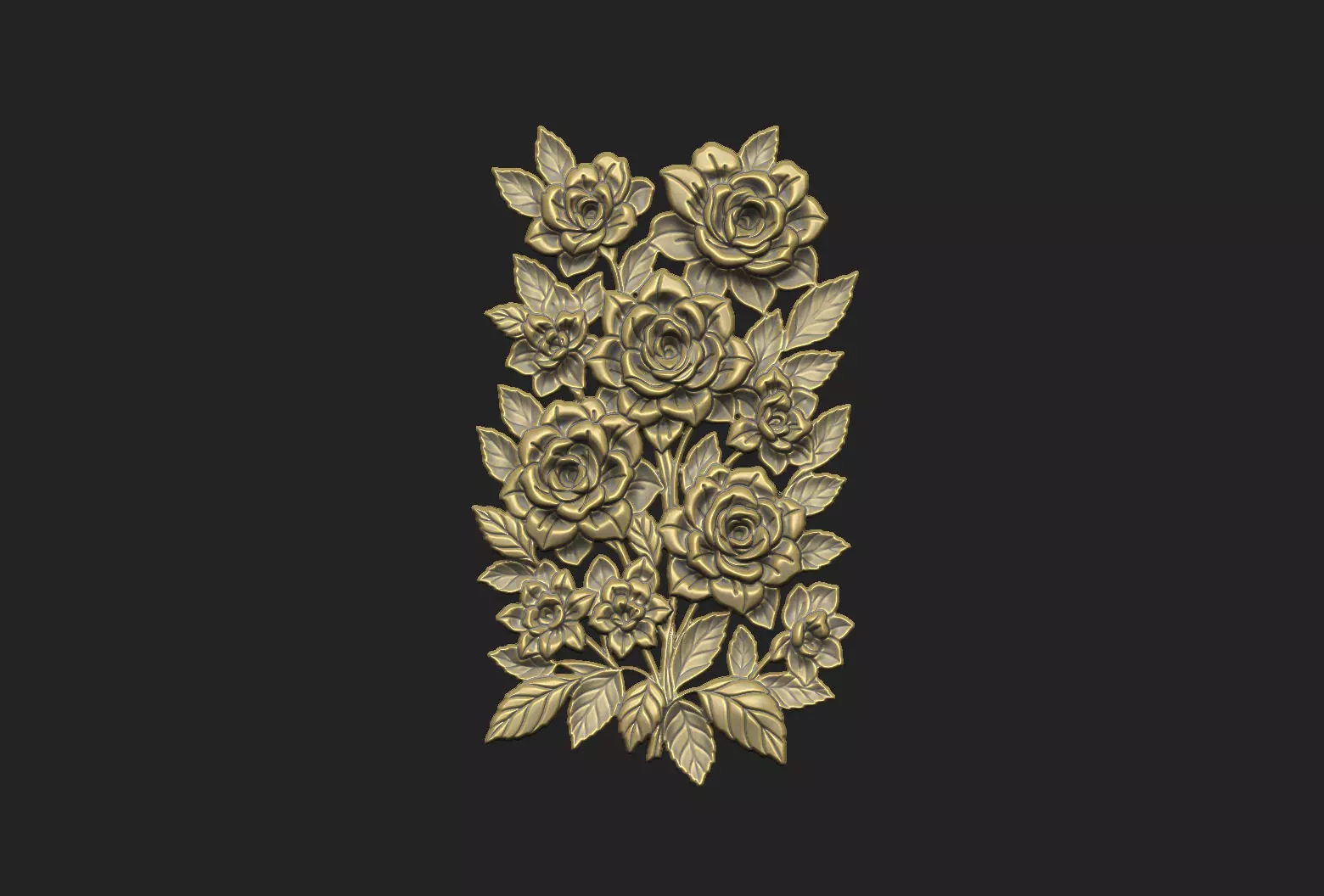 Roses cluster branch thorn love luxury romantic 3D print model