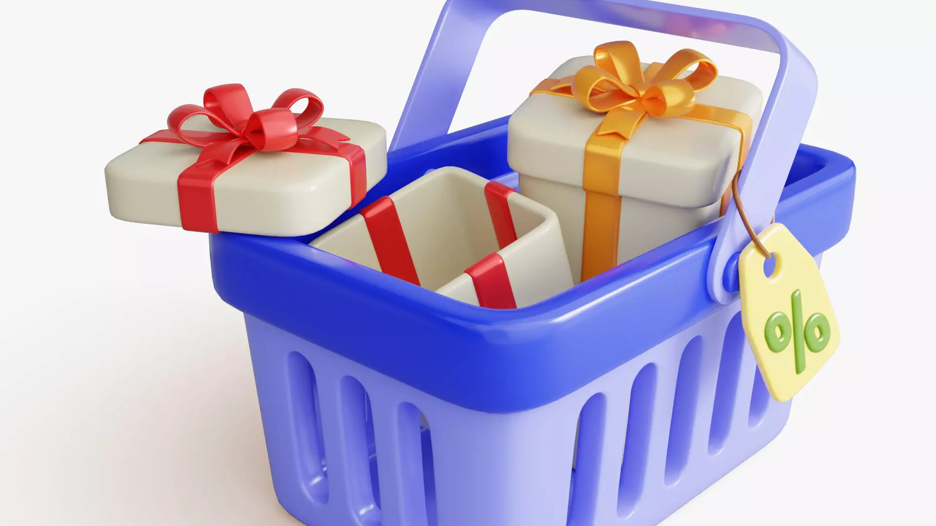 Discount Shopping Basket 3D model_5