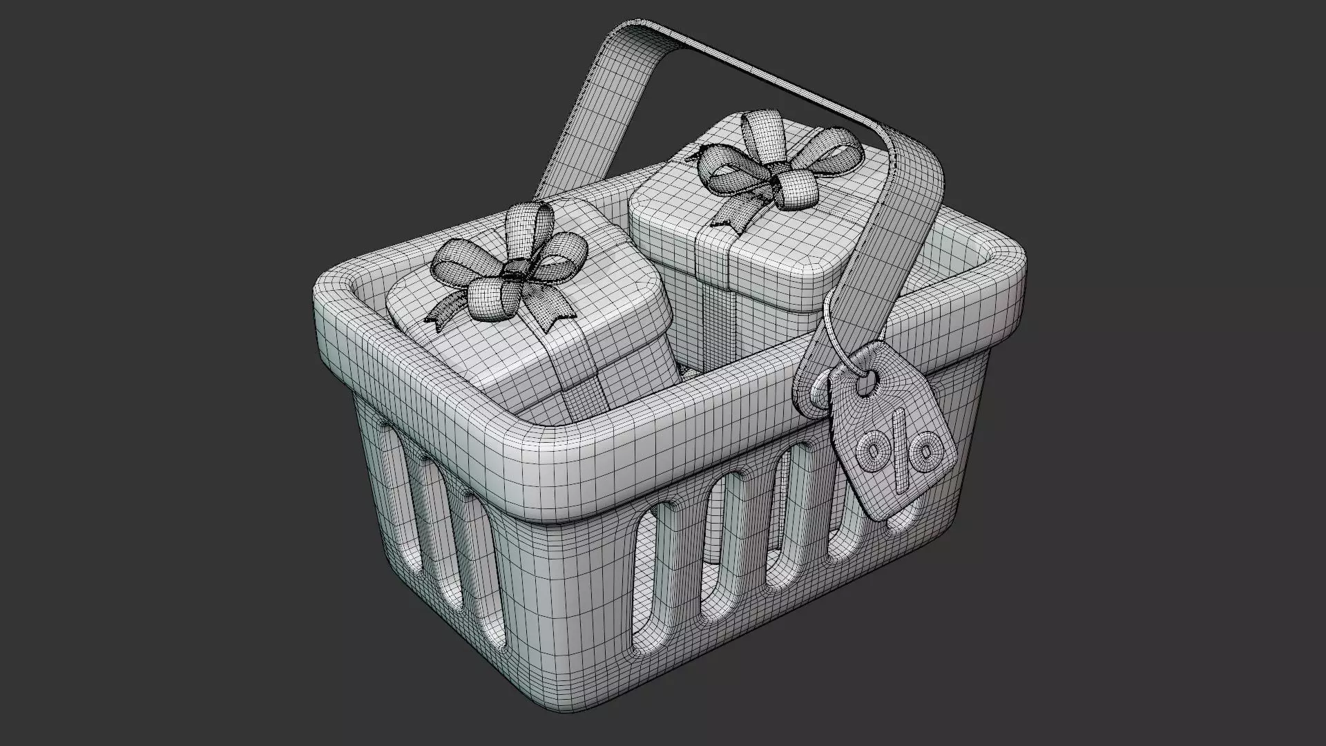 Discount Shopping Basket 3D model_8