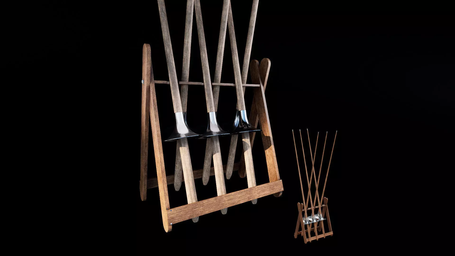 Medieval jousting lance rack 3d model asset 3D model_1