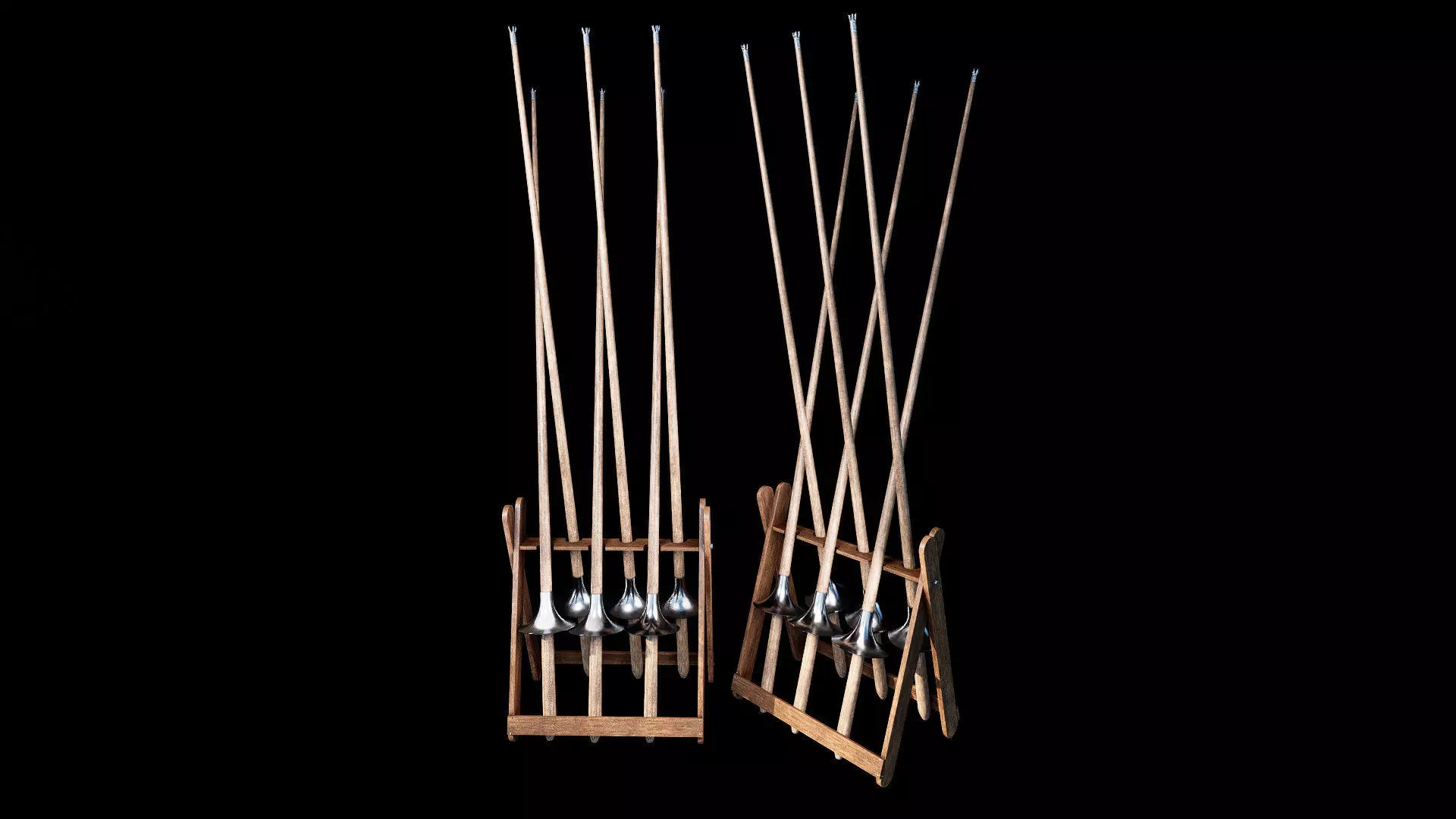 Medieval jousting lance rack 3d model asset 3D model_3