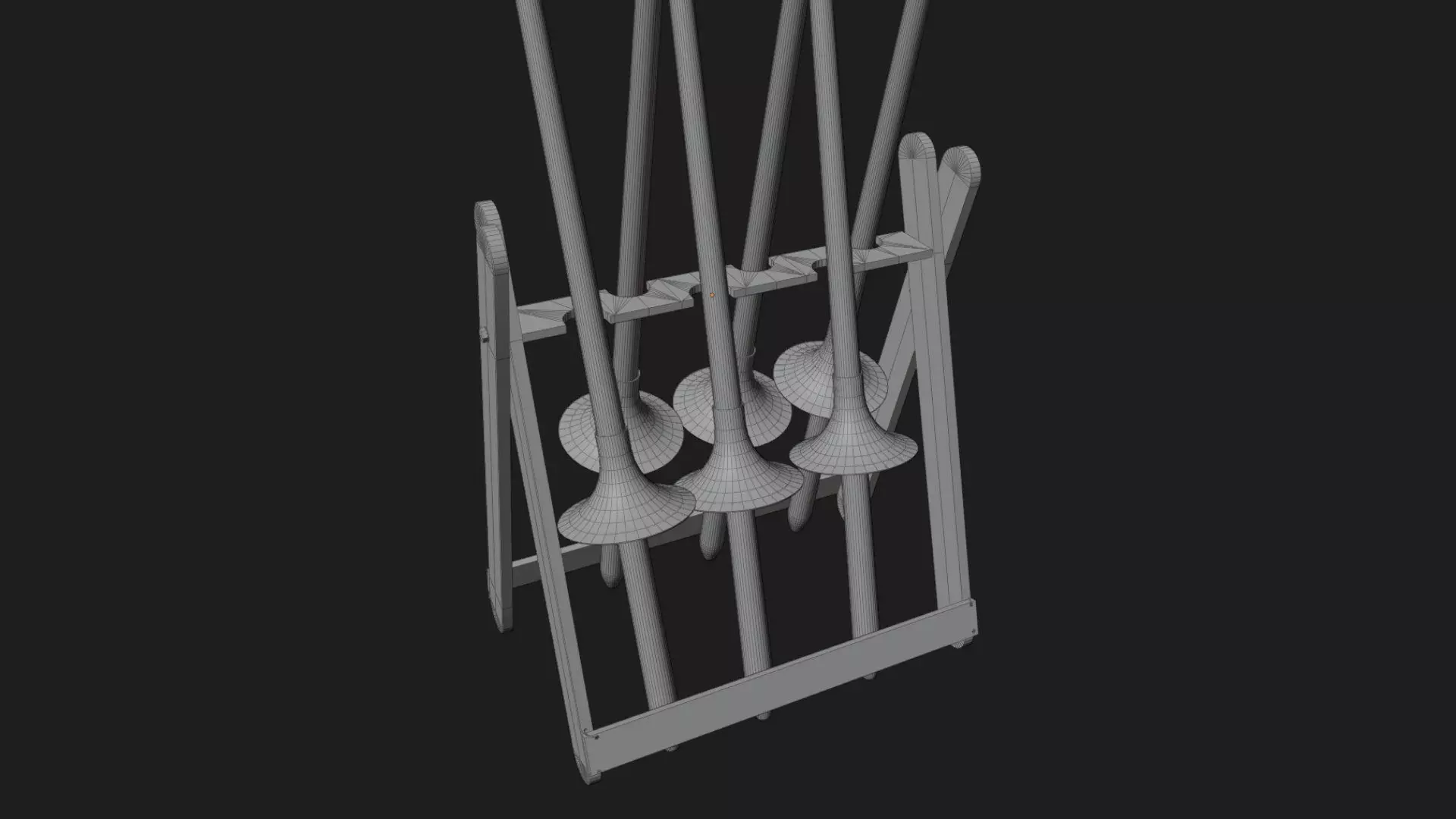 Medieval jousting lance rack 3d model asset 3D model_4