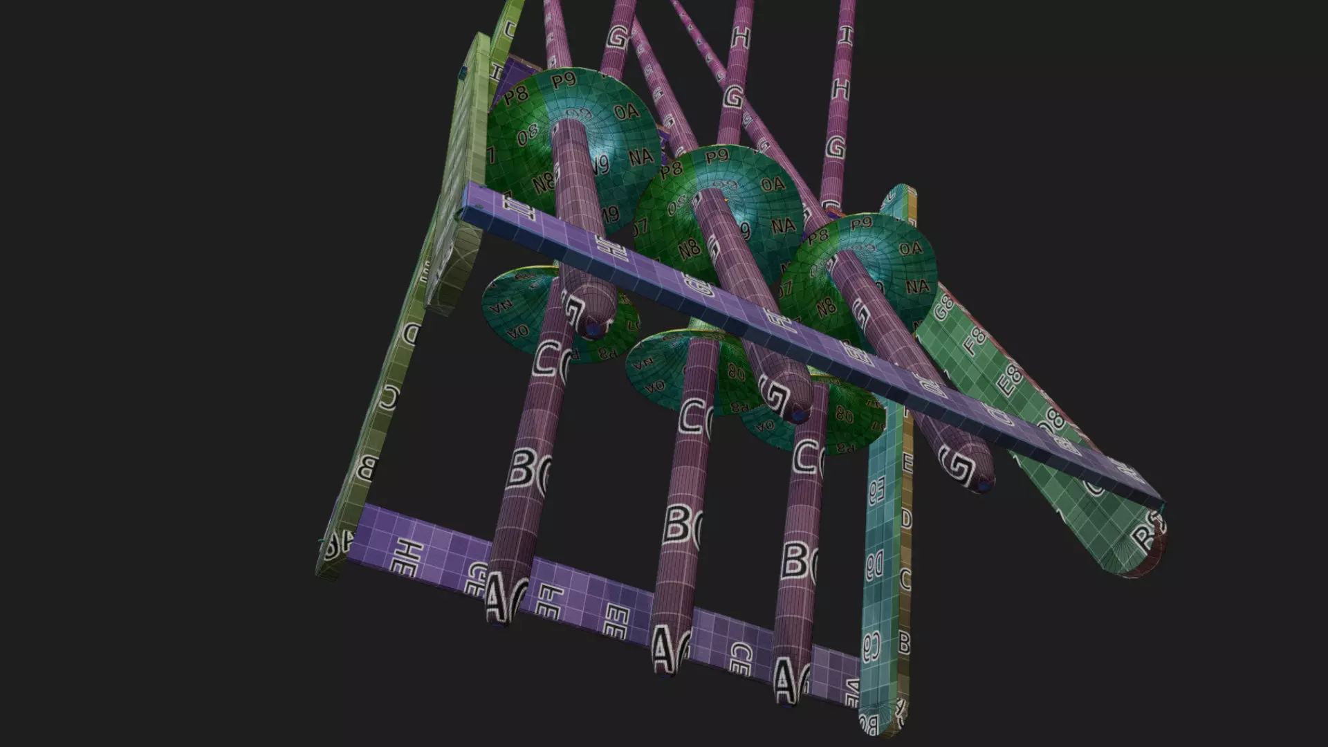 Medieval jousting lance rack 3d model asset 3D model_10