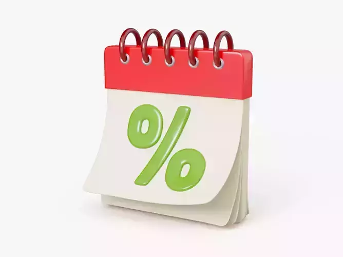 Discount Calendar Icon 3D model