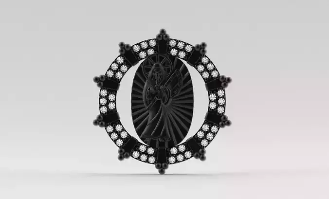 Saint Death with Frame Pendant - Dije de Santa Muerte