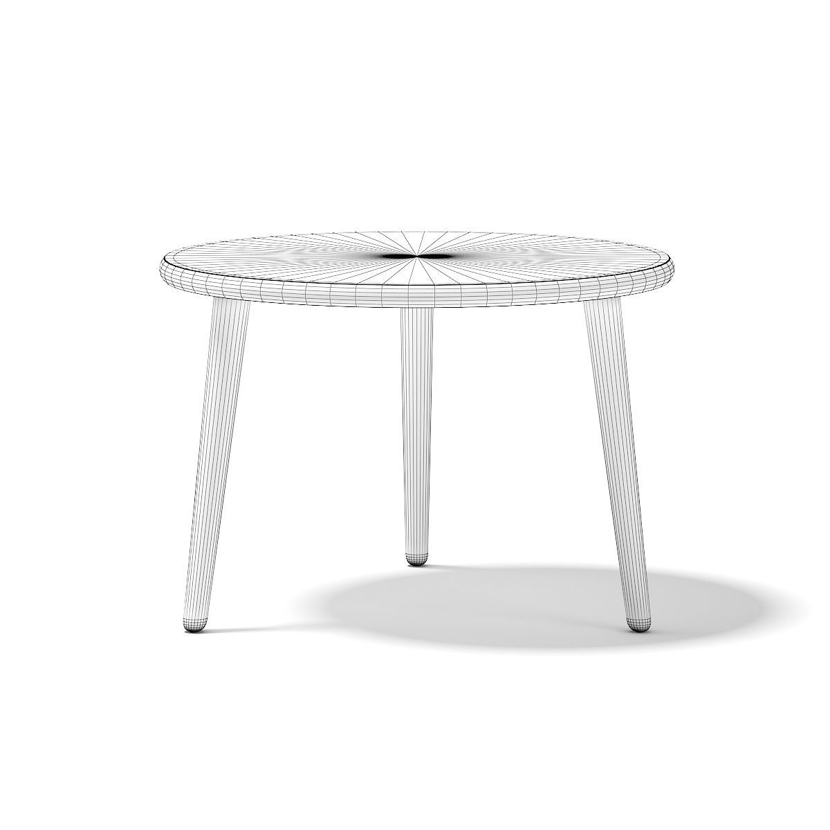 Round Wooden Coffee Table 3D model_1