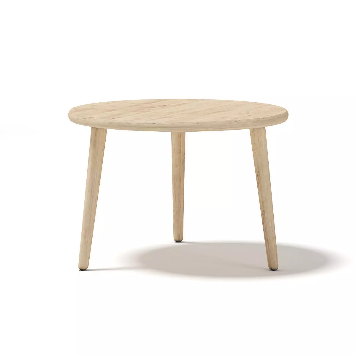 Round Wooden Coffee Table 3D model_0