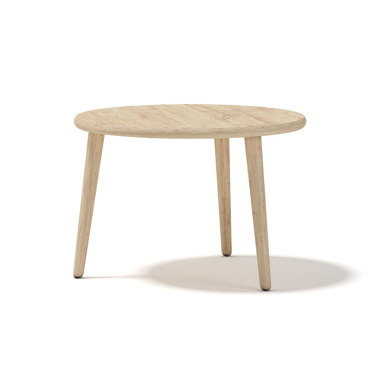 Round Wooden Coffee Table 3D model_2