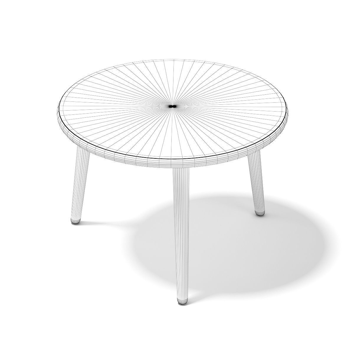 Round Wooden Coffee Table 3D model_5