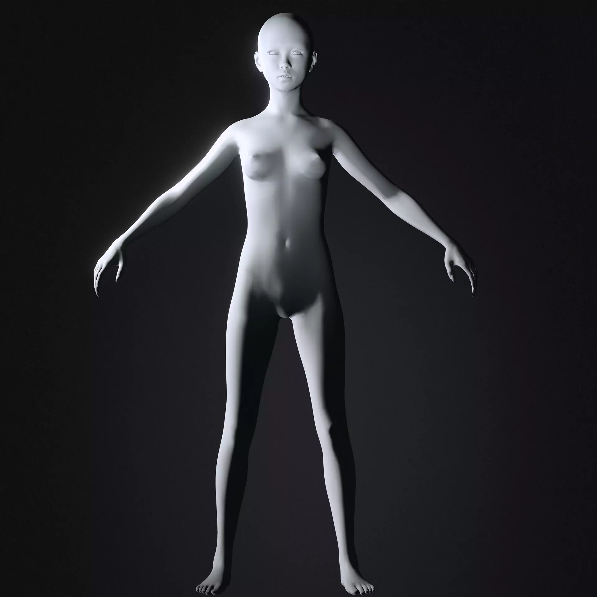 Red-Eyed Dark Vampire Girl Fully Rigged 3D Character Game Ready Low-poly 3D model_18