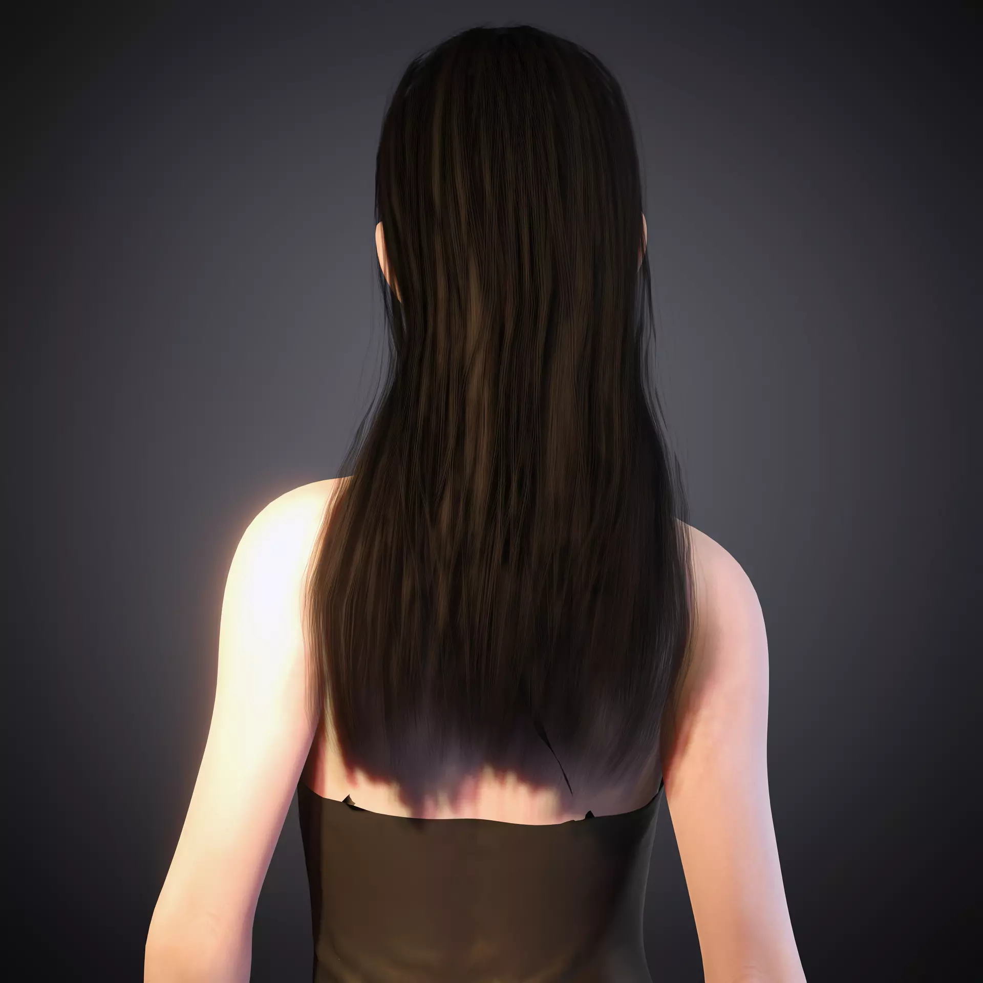 Red-Eyed Dark Vampire Girl Fully Rigged 3D Character Game Ready Low-poly 3D model_27