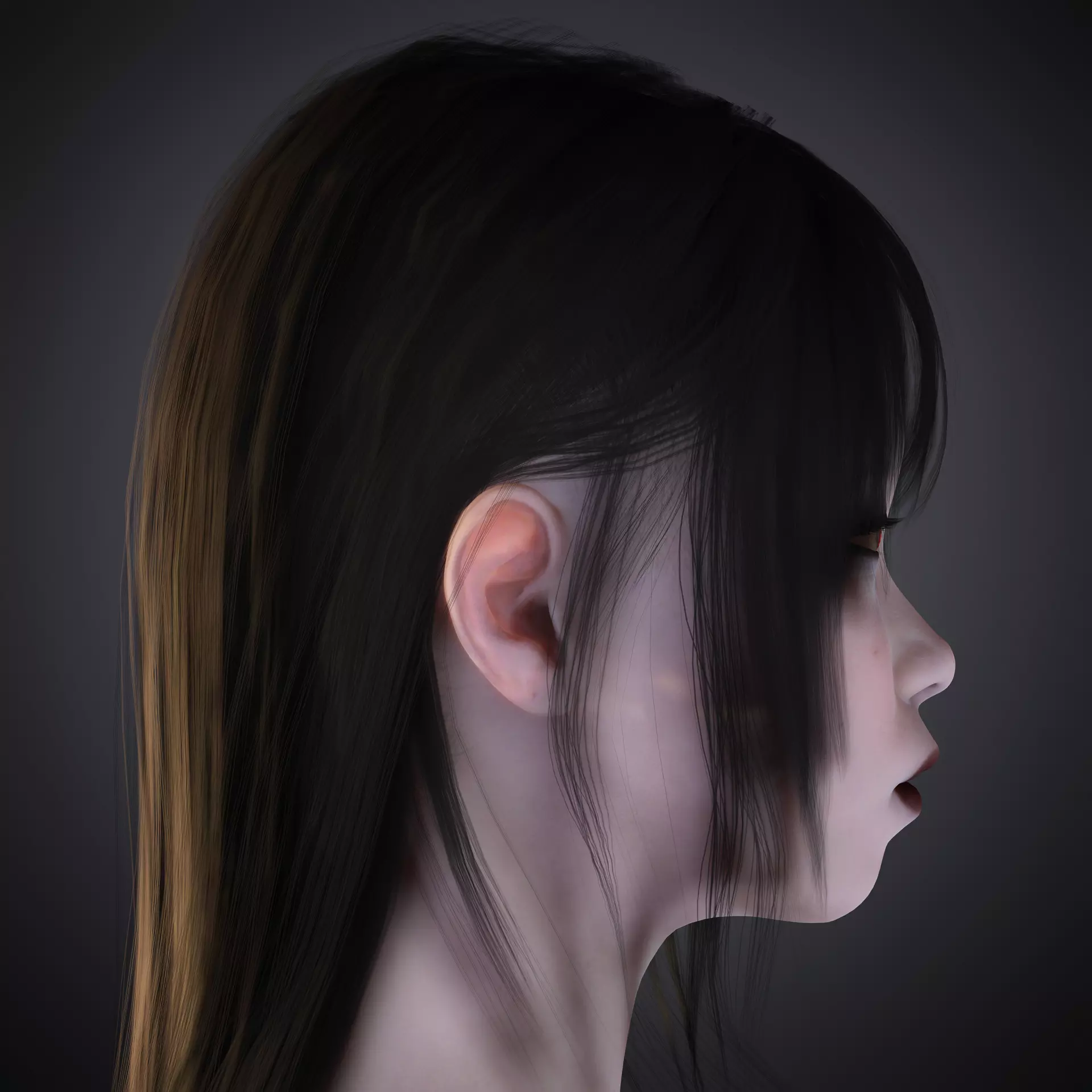 Red-Eyed Dark Vampire Girl Fully Rigged 3D Character Game Ready Low-poly 3D model_23