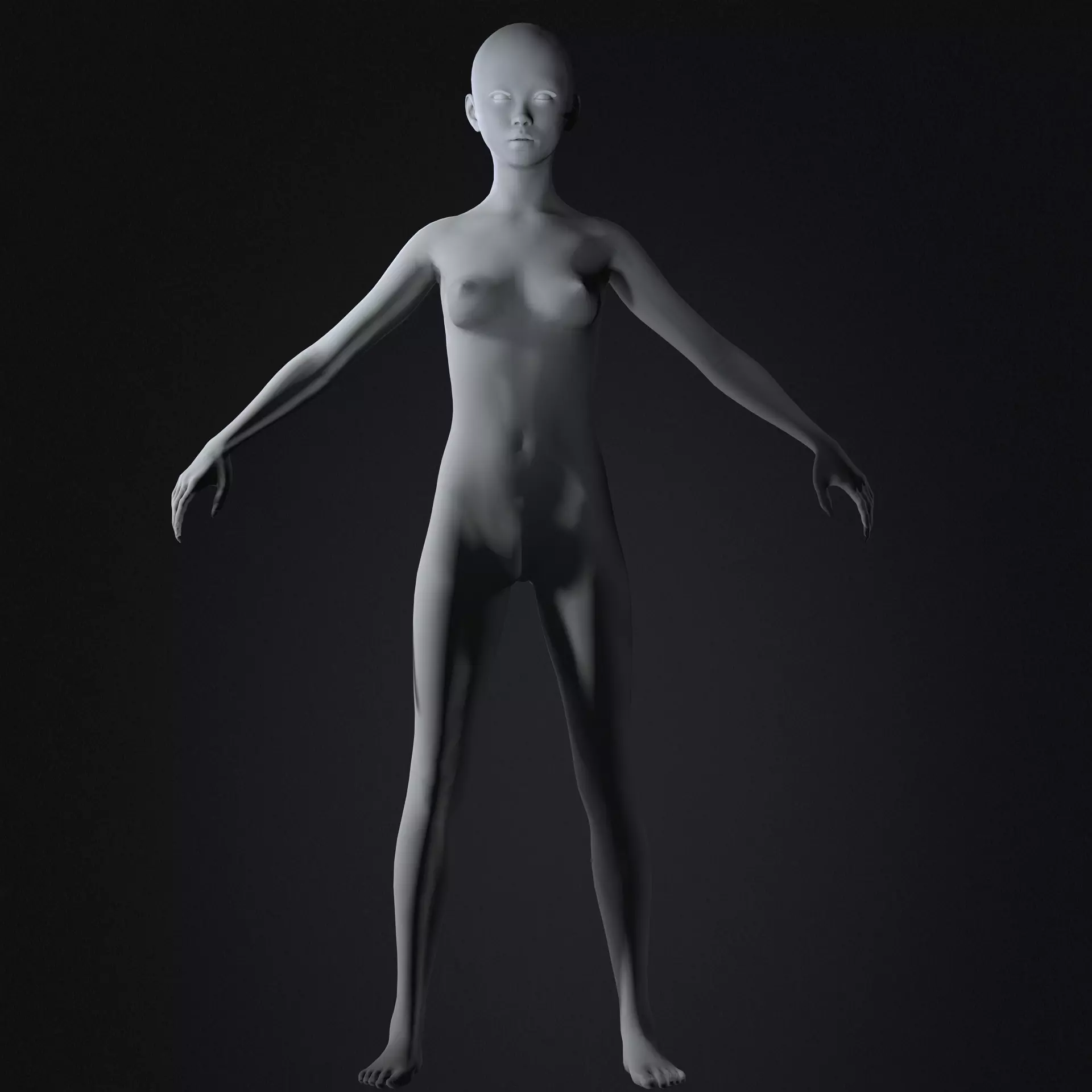 Red-Eyed Dark Vampire Girl Fully Rigged 3D Character Game Ready Low-poly 3D model_20