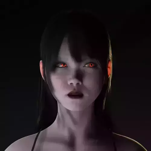Red-Eyed Dark Vampire Girl  Fully Rigged 3D Character Game Ready