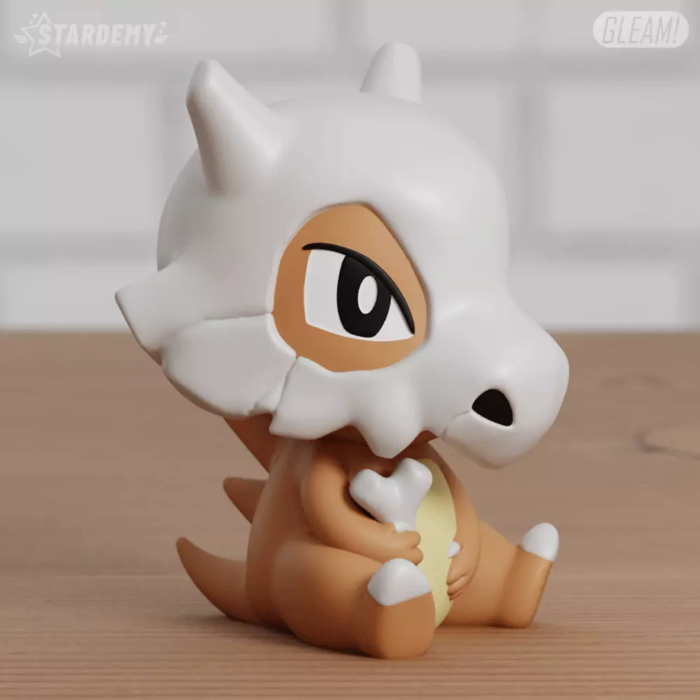 Cubone Chibi 2 Models Easy Print Pokemon 3D print model_6