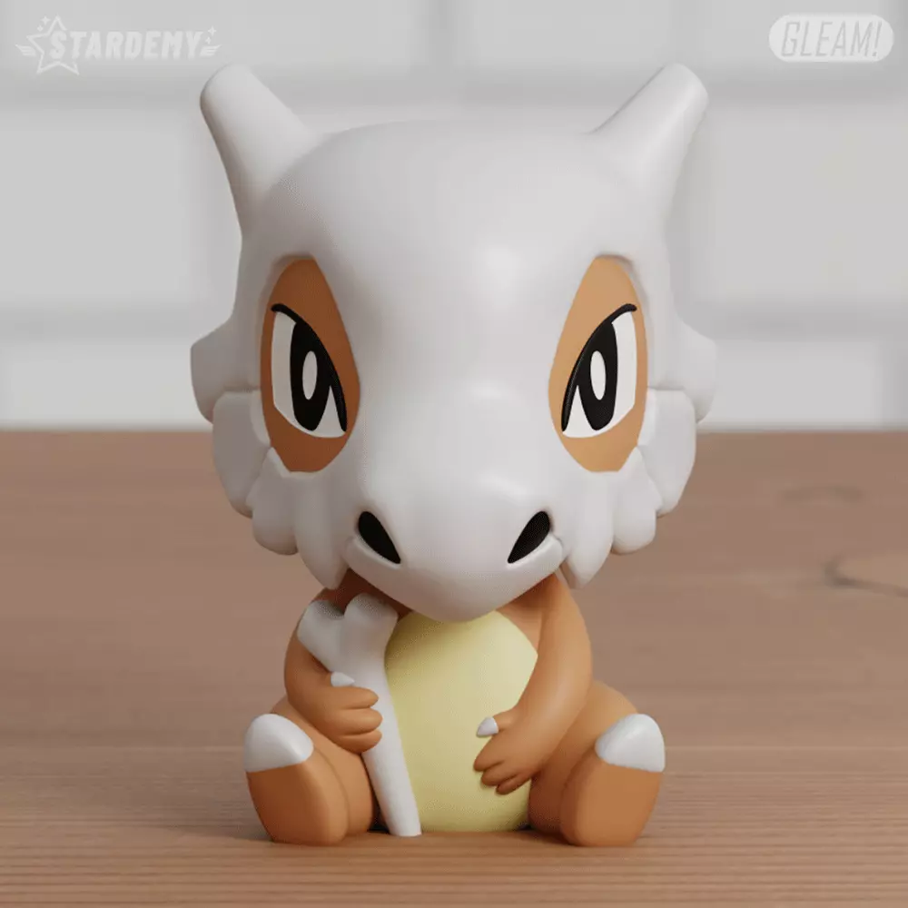 Cubone Chibi 2 Models Easy Print Pokemon 3D print model_7