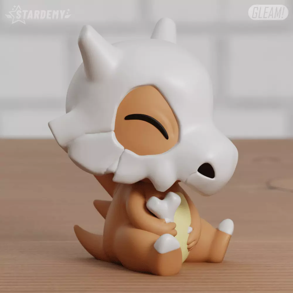 Cubone Chibi 2 Models Easy Print Pokemon 3D print model_3
