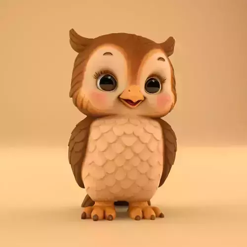 Cute Baby Owl STL 3D print model