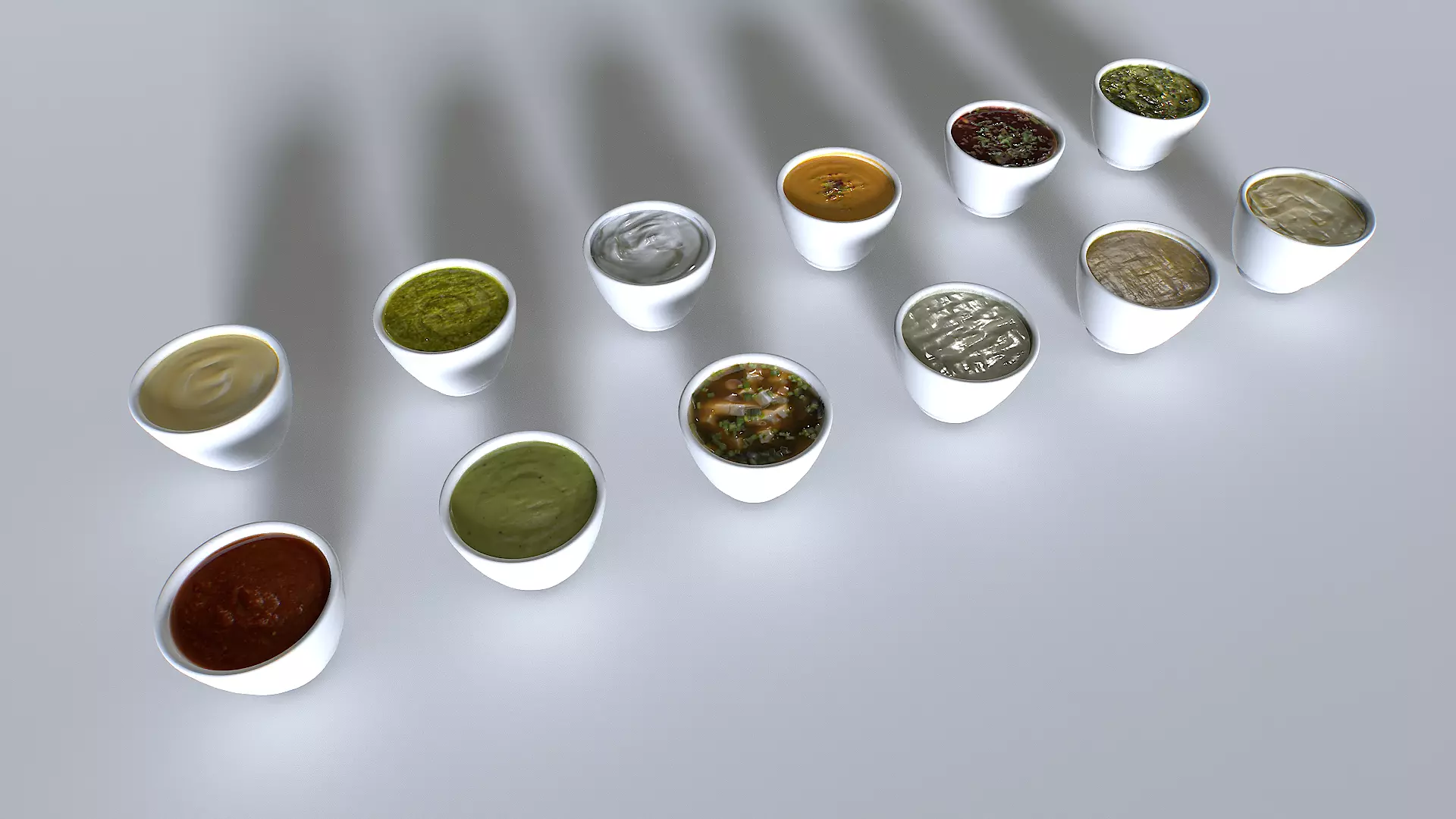 Food In a plate sauces pack Low-poly 3D model