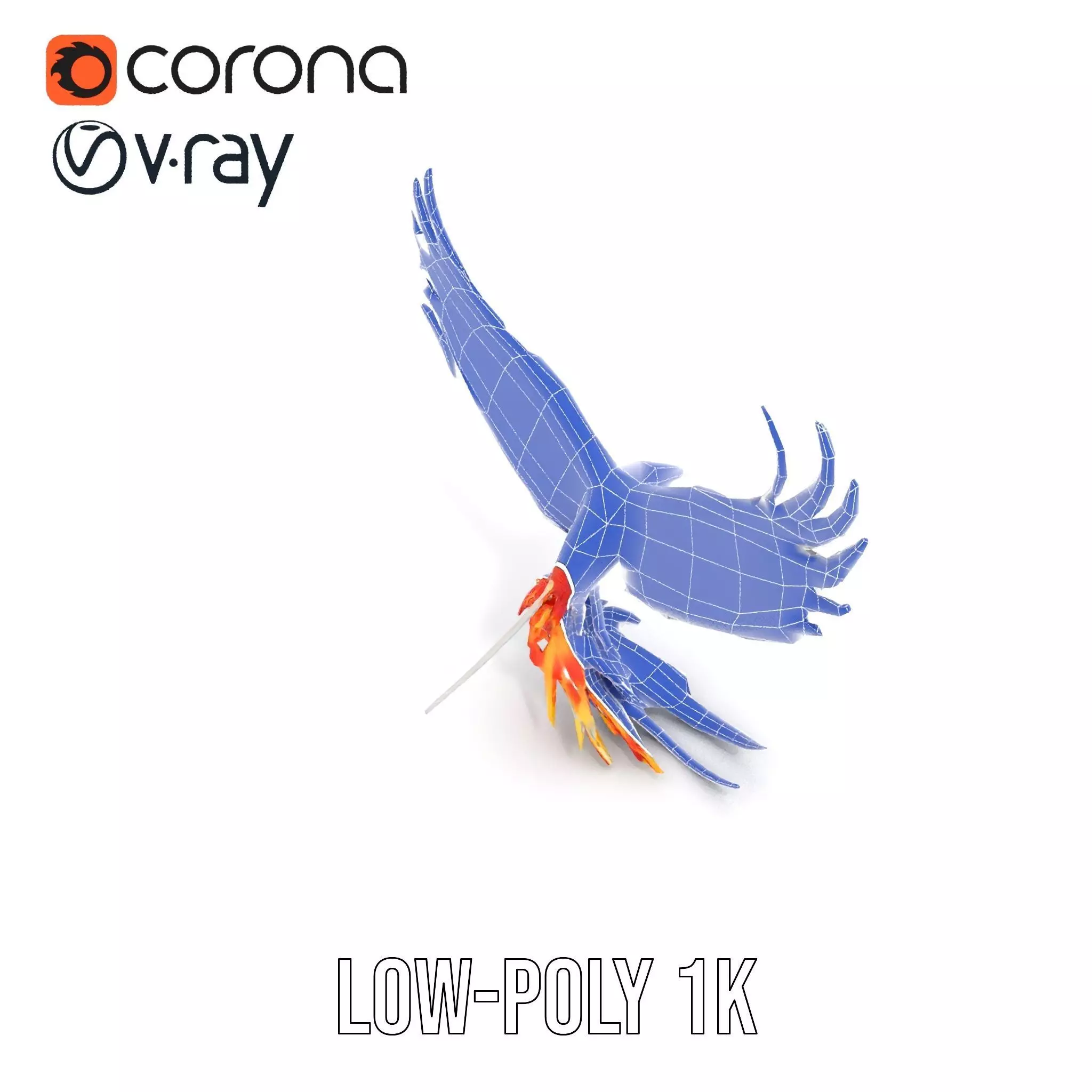 Fiery Phoenix Wings model pack Low-poly 3D model_12