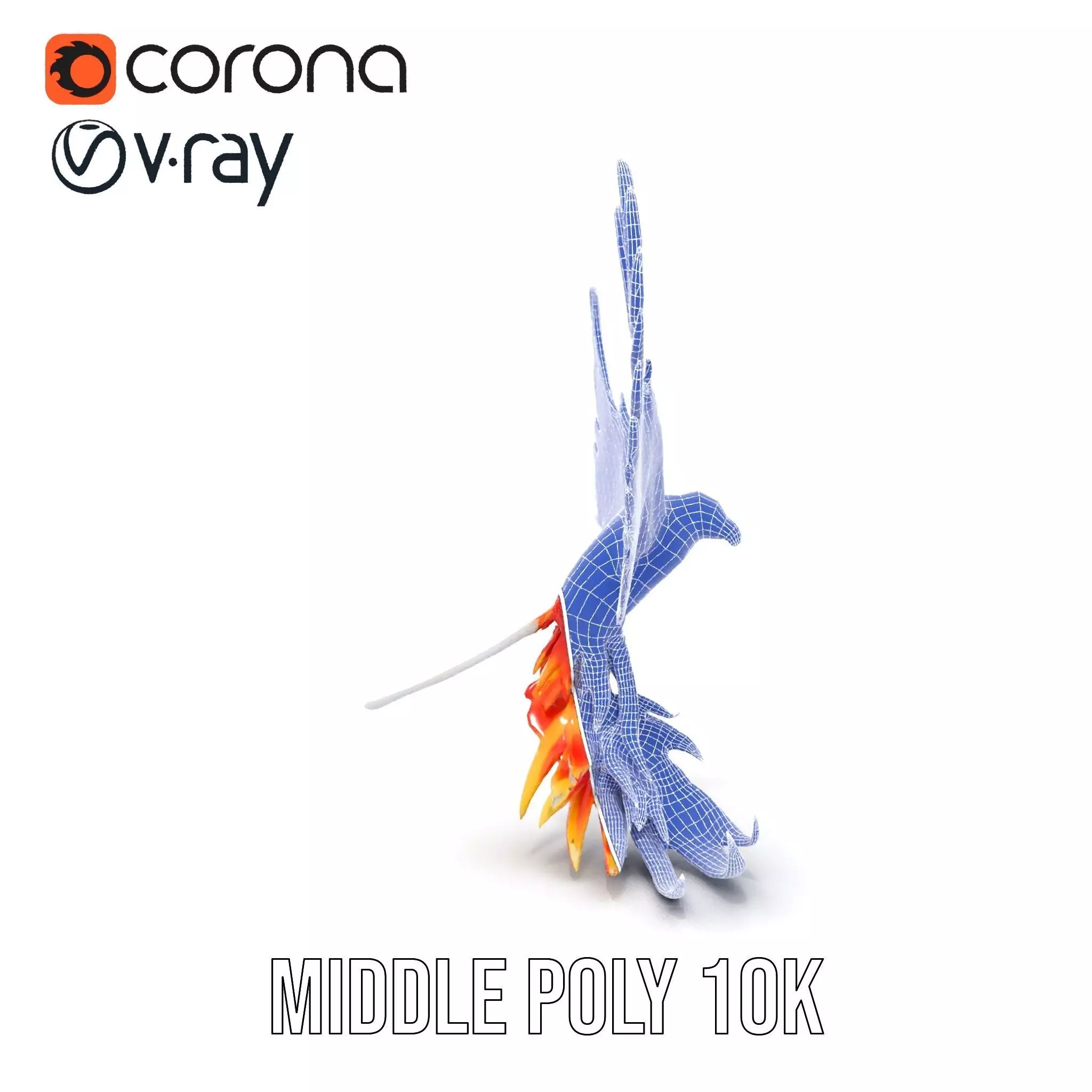 Fiery Phoenix Wings model pack Low-poly 3D model_26