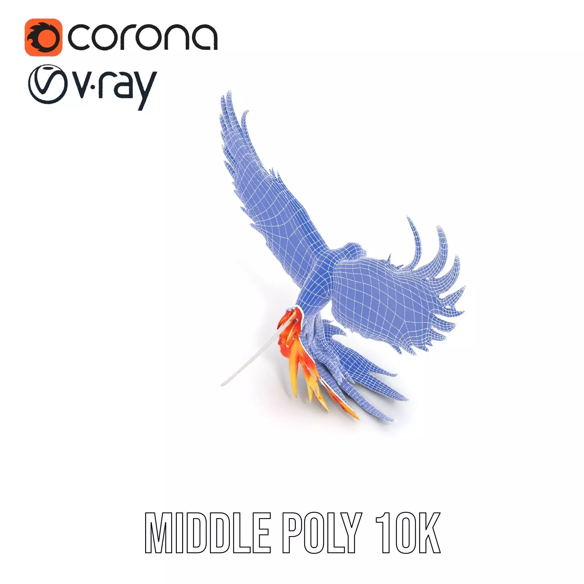 Fiery Phoenix Wings model pack Low-poly 3D model_21