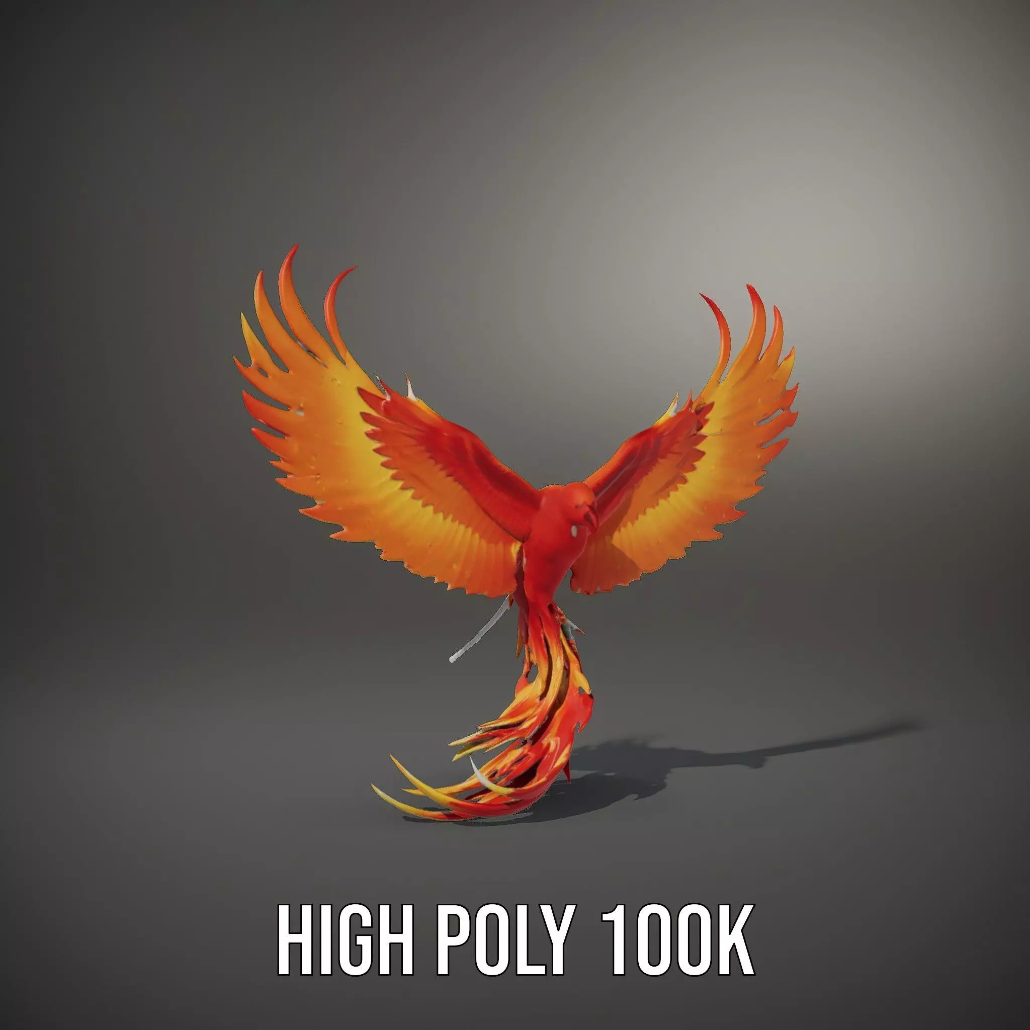 Fiery Phoenix Wings model pack Low-poly 3D model_10