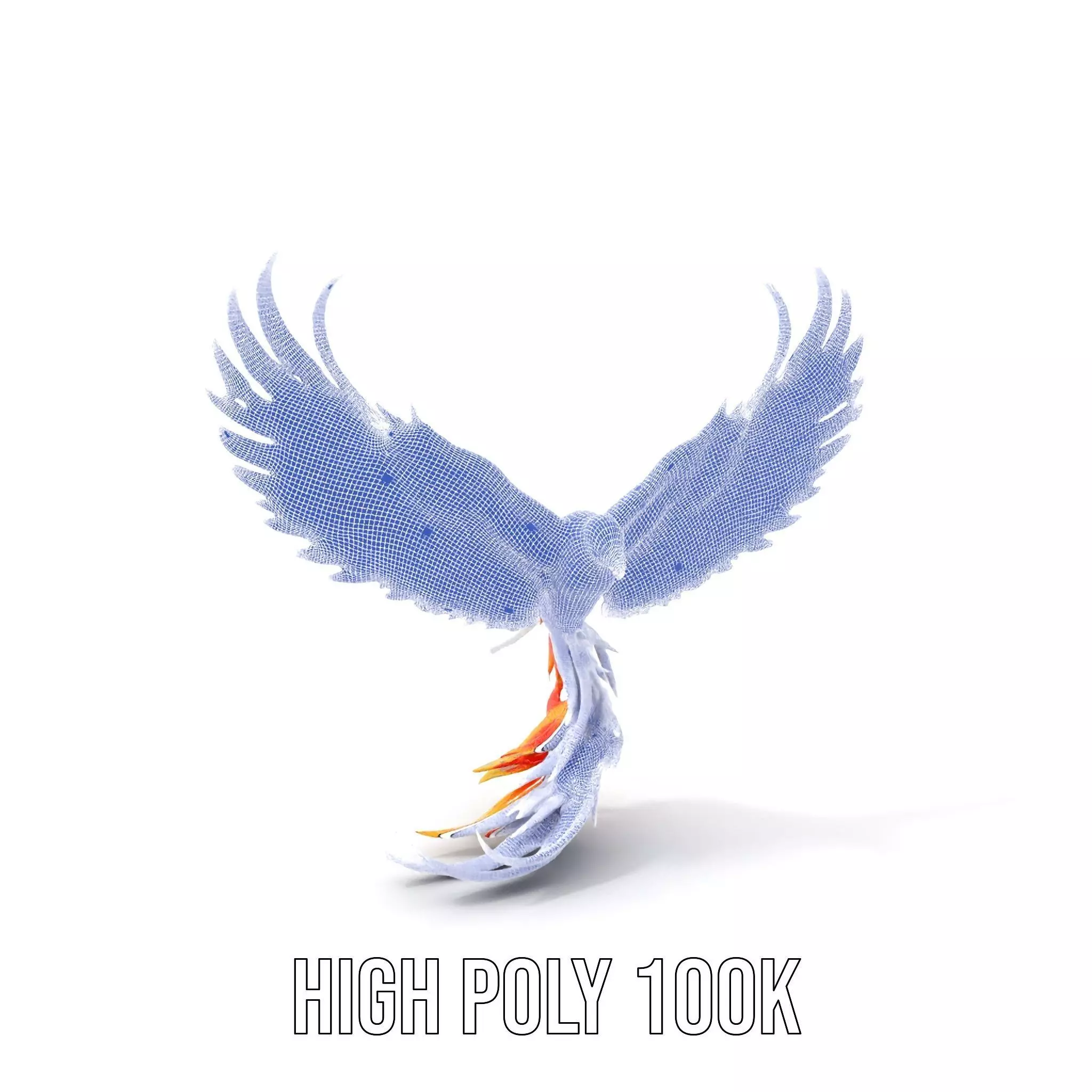Fiery Phoenix Wings model pack Low-poly 3D model_4