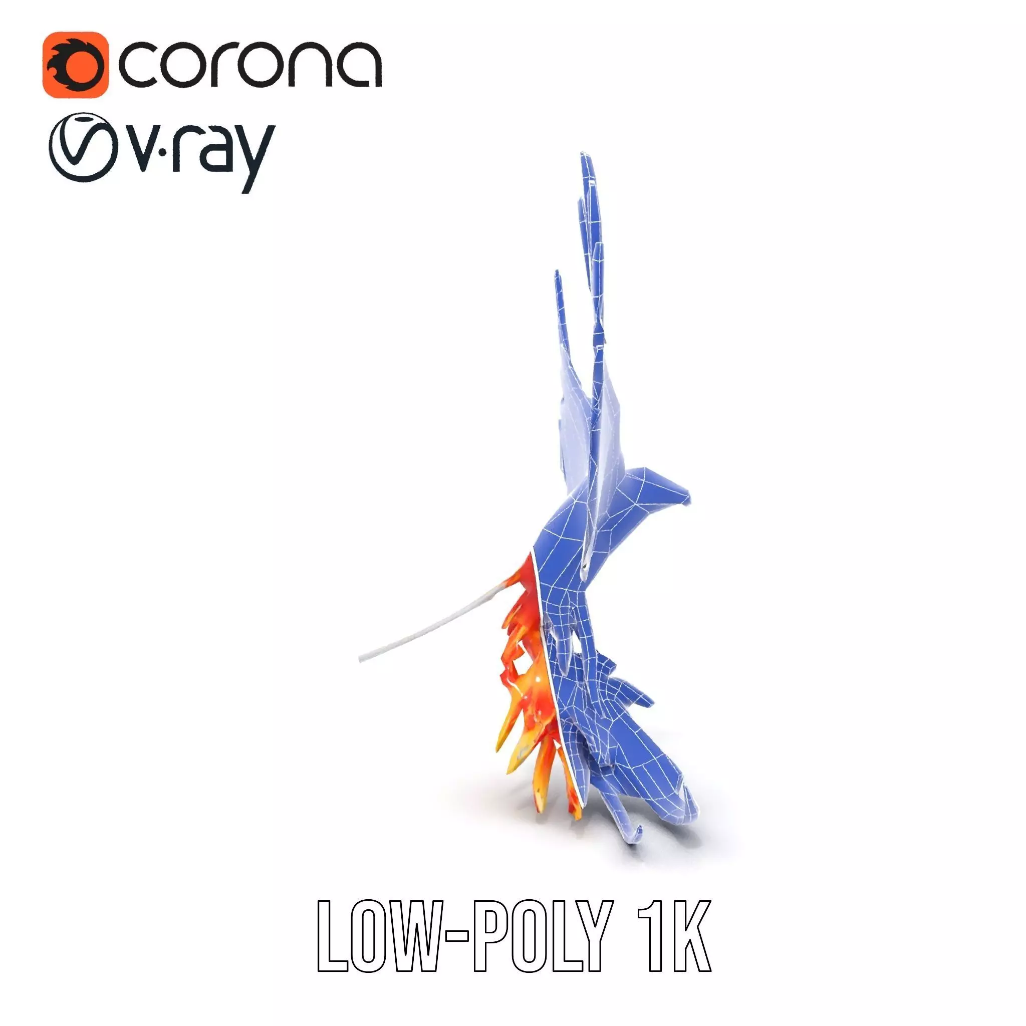 Fiery Phoenix Wings model pack Low-poly 3D model_27