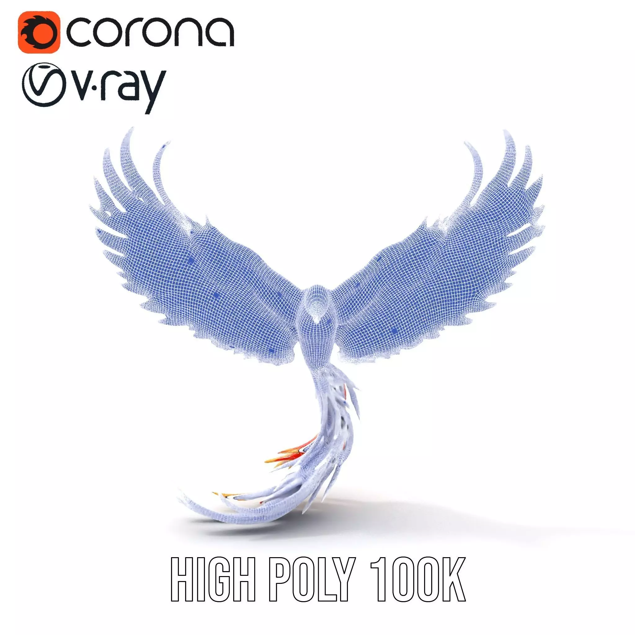 Fiery Phoenix Wings model pack Low-poly 3D model_33