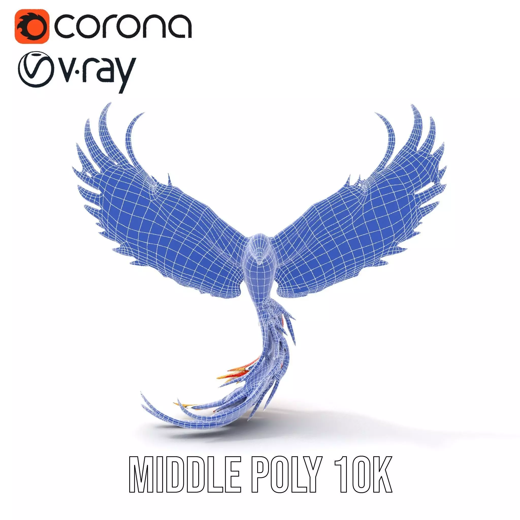 Fiery Phoenix Wings model pack Low-poly 3D model_29