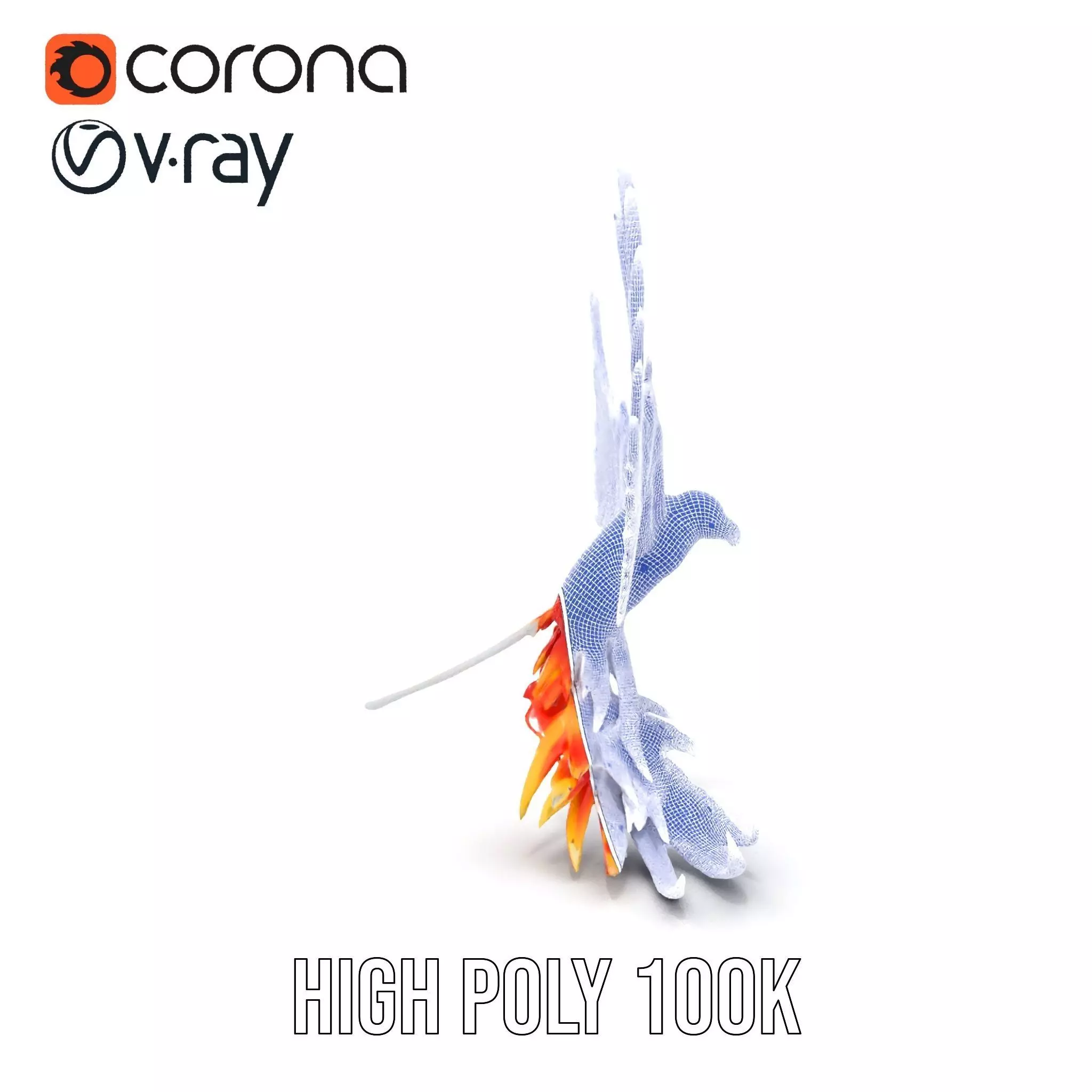 Fiery Phoenix Wings model pack Low-poly 3D model_34