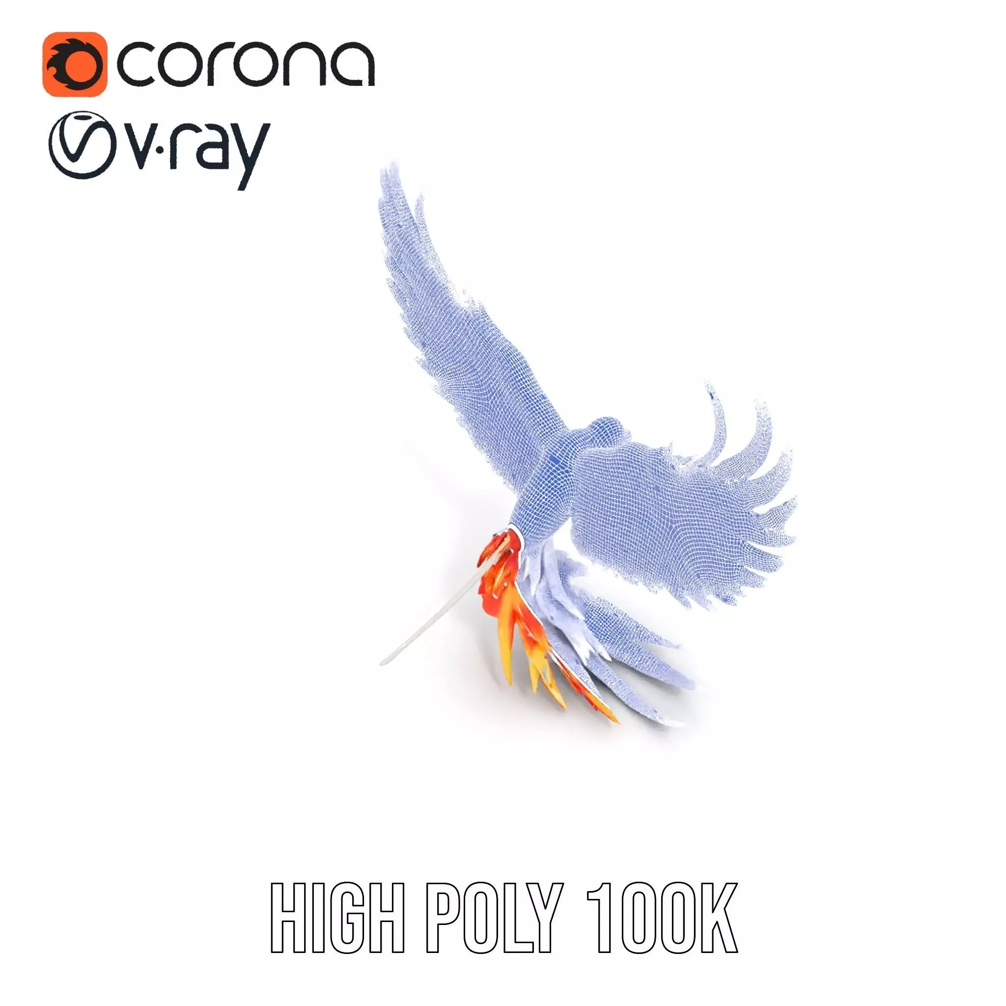 Fiery Phoenix Wings model pack Low-poly 3D model_28