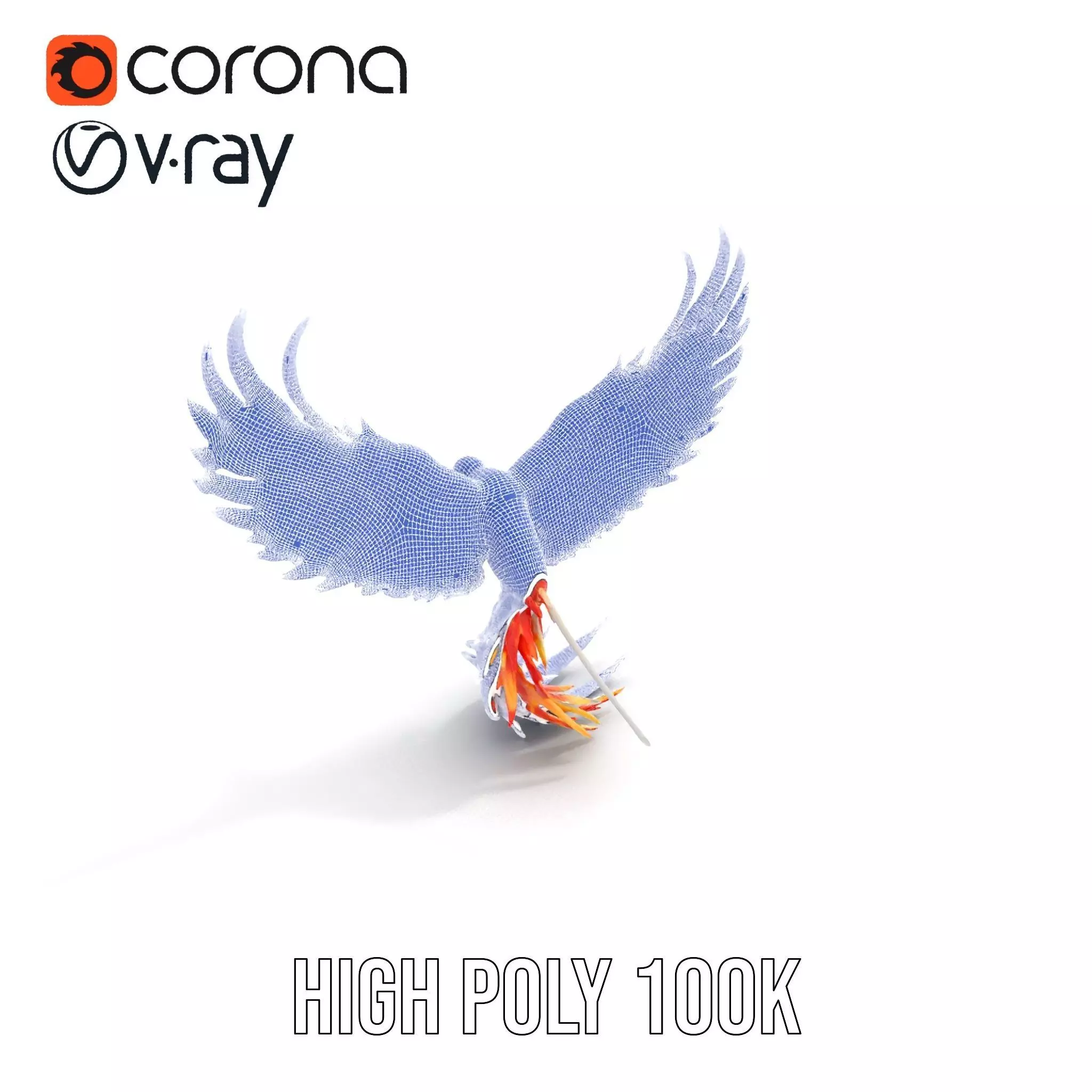 Fiery Phoenix Wings model pack Low-poly 3D model_20