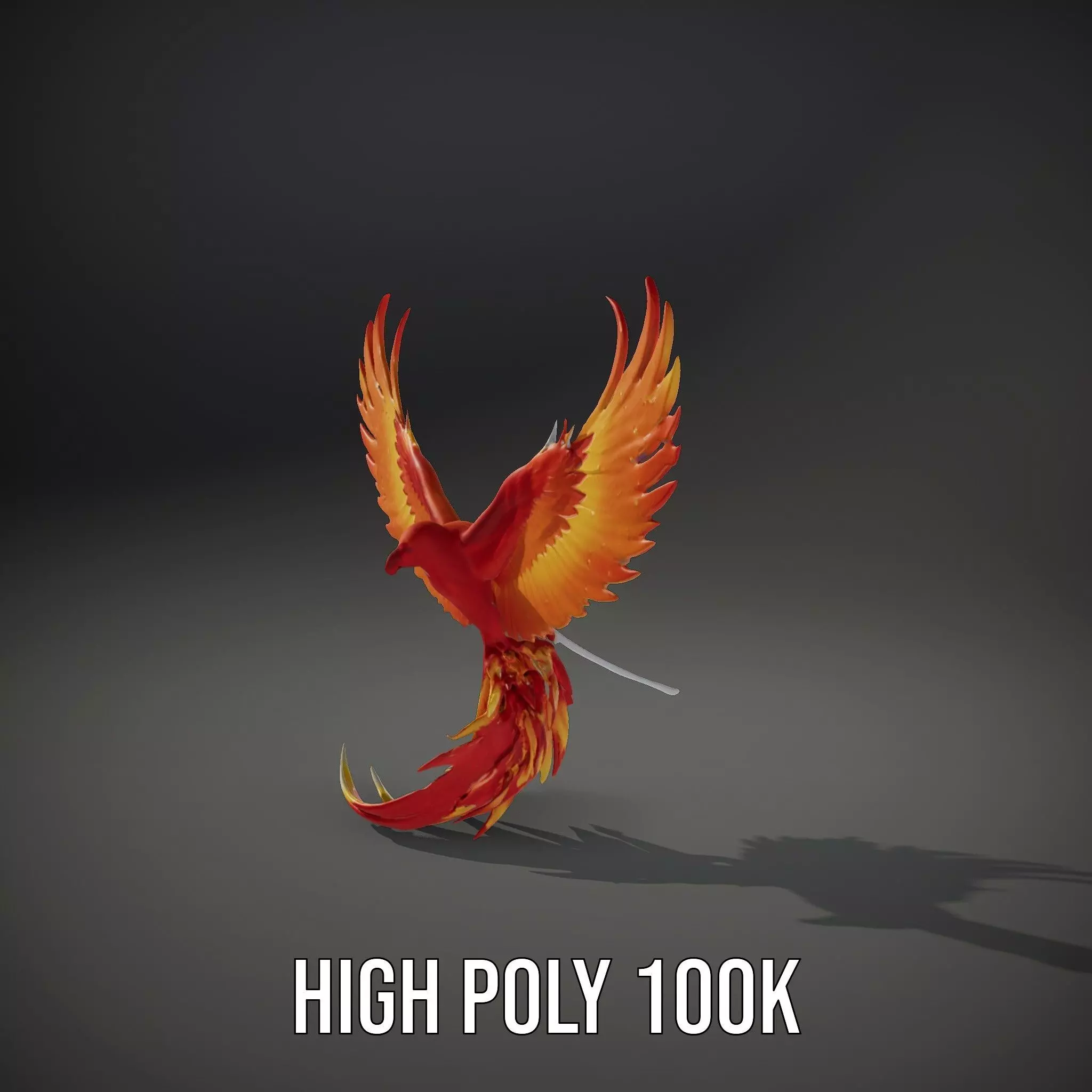 Fiery Phoenix Wings model pack Low-poly 3D model_8