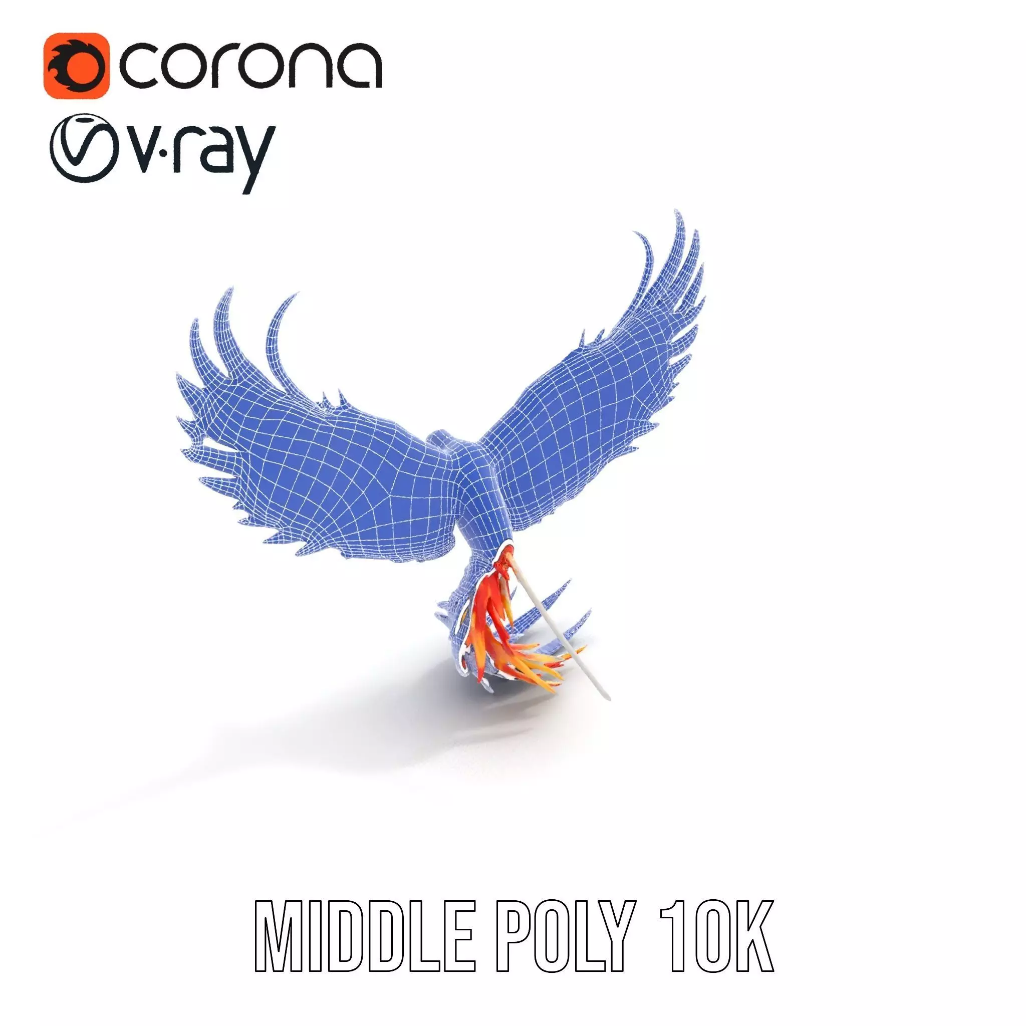 Fiery Phoenix Wings model pack Low-poly 3D model_18