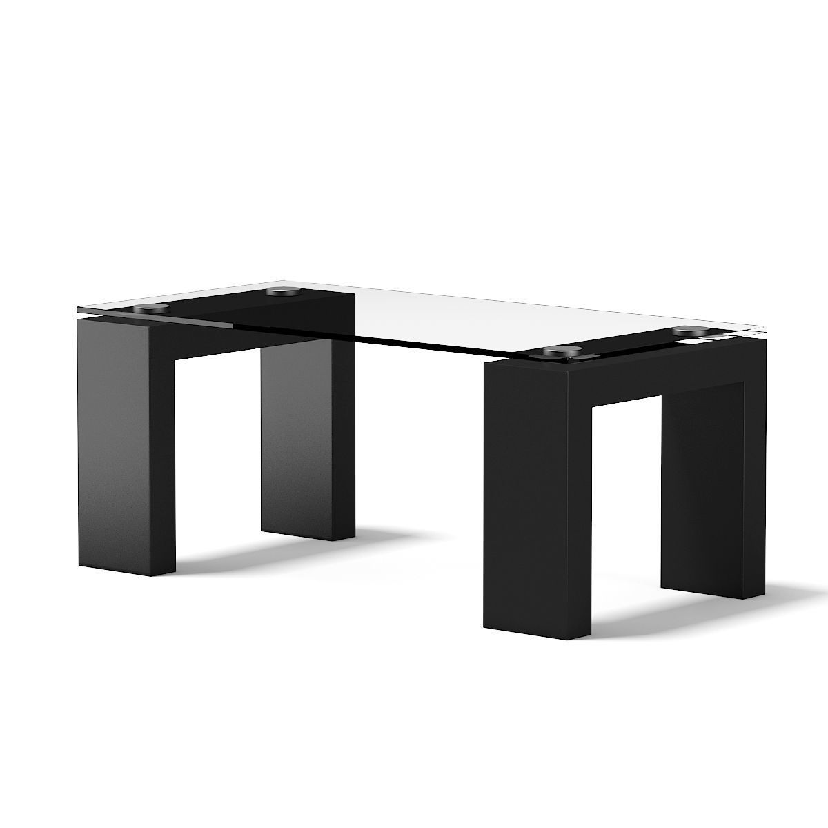 Glass Rectangular Coffee Table 3D model_4