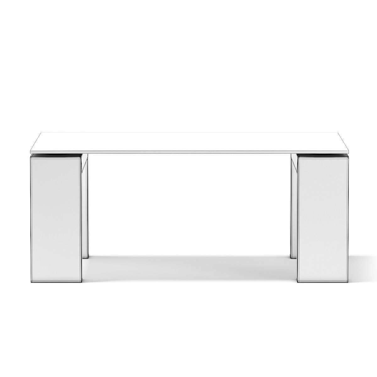 Glass Rectangular Coffee Table 3D model_3
