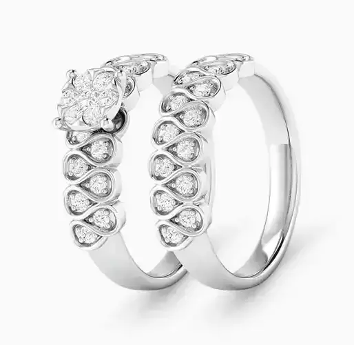 Two-piece bridal set ring