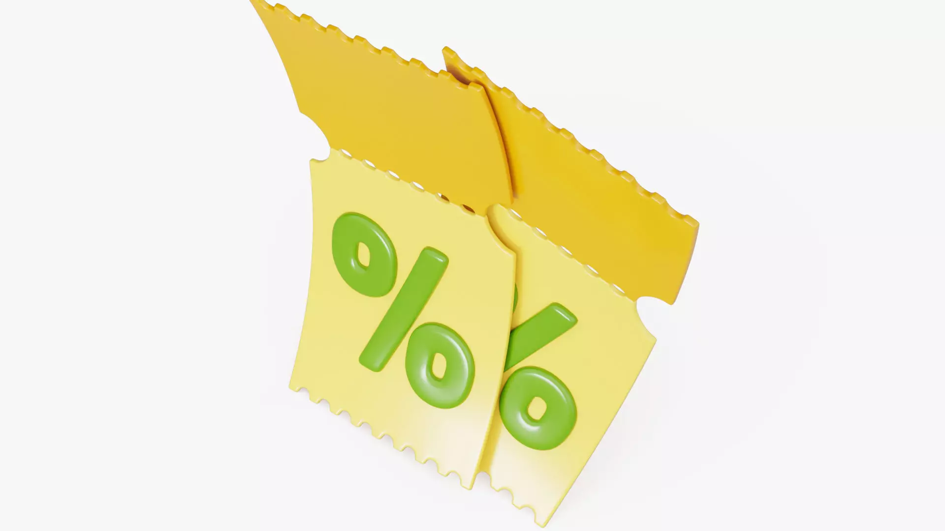 Discount Coupon Ticket 3D model_4