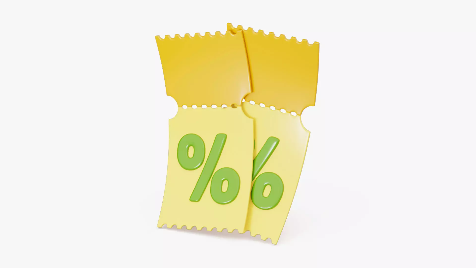 Discount Coupon Ticket 3D model_2