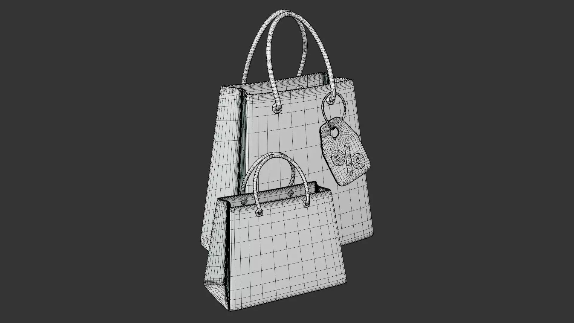 Shopping Bags with Discount Tag 3D model_7