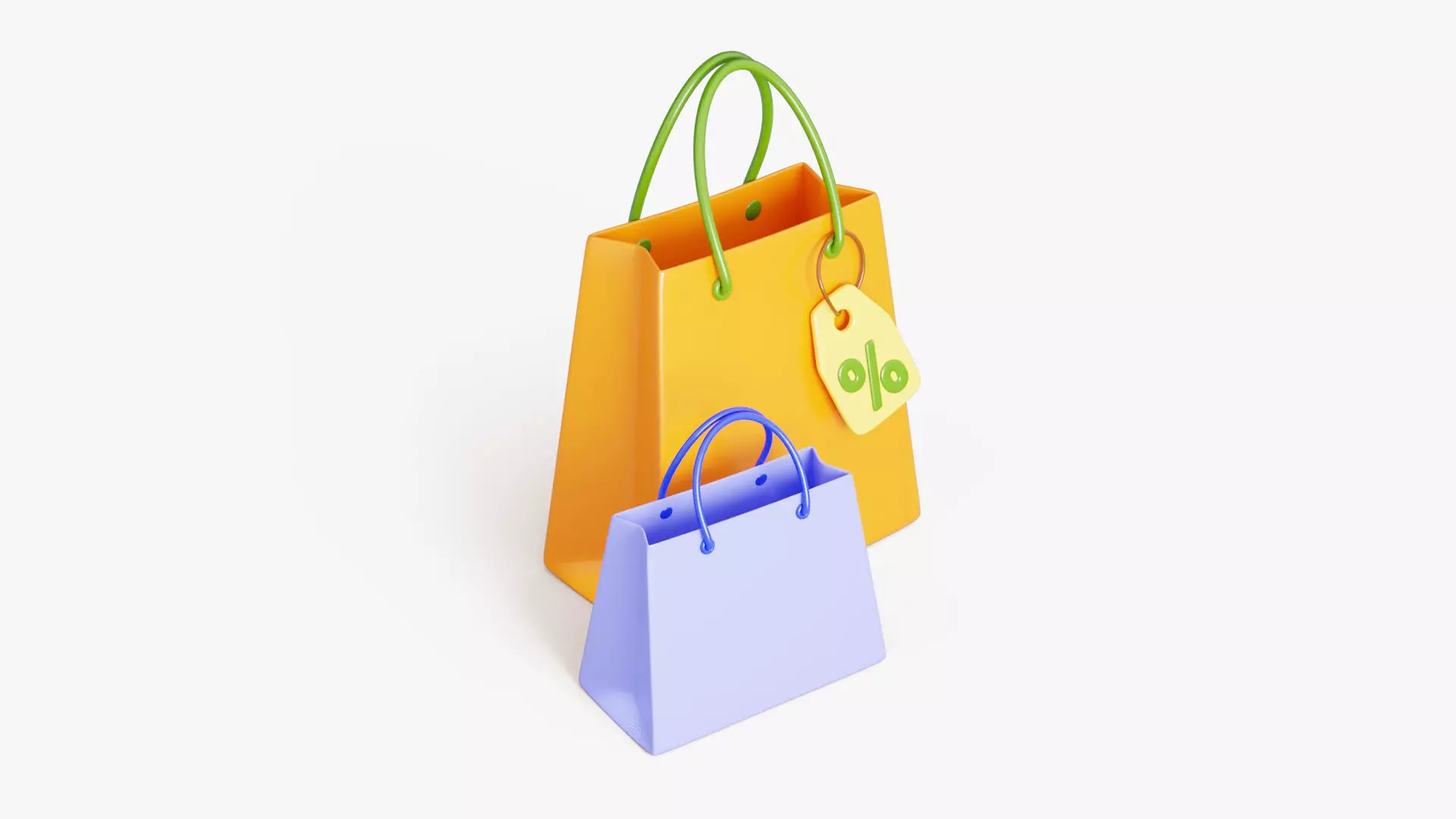 Shopping Bags with Discount Tag 3D model_2