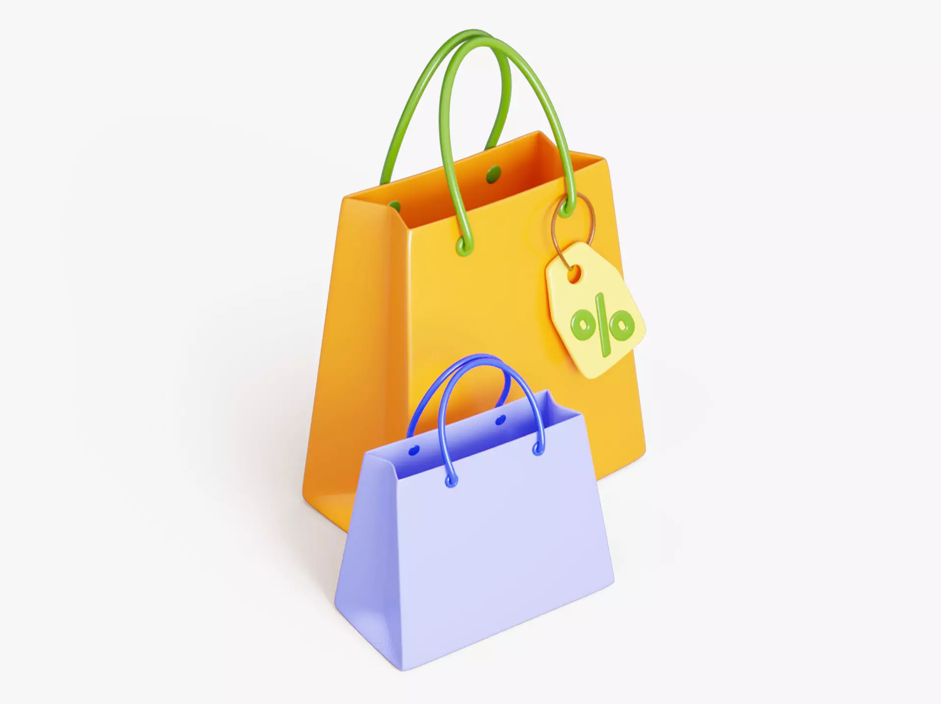 Shopping Bags with Discount Tag 3D model_0