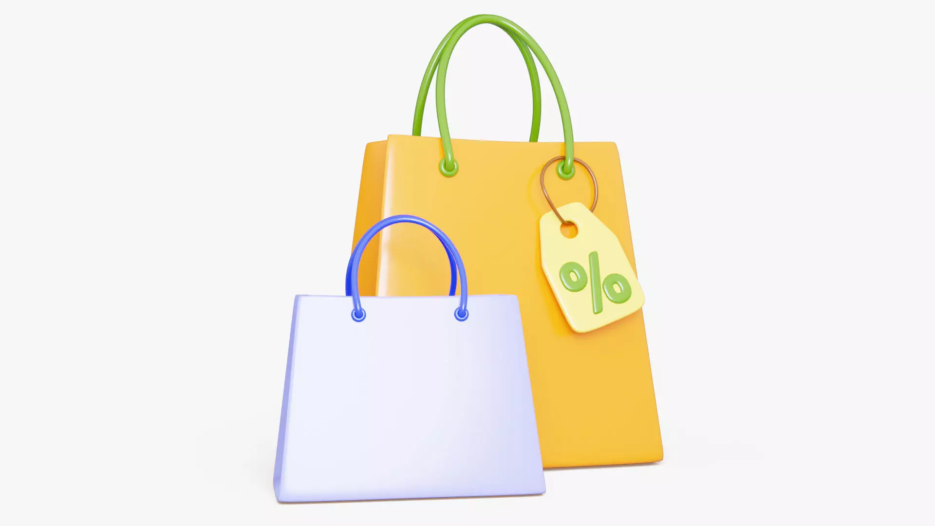 Shopping Bags with Discount Tag 3D model_3