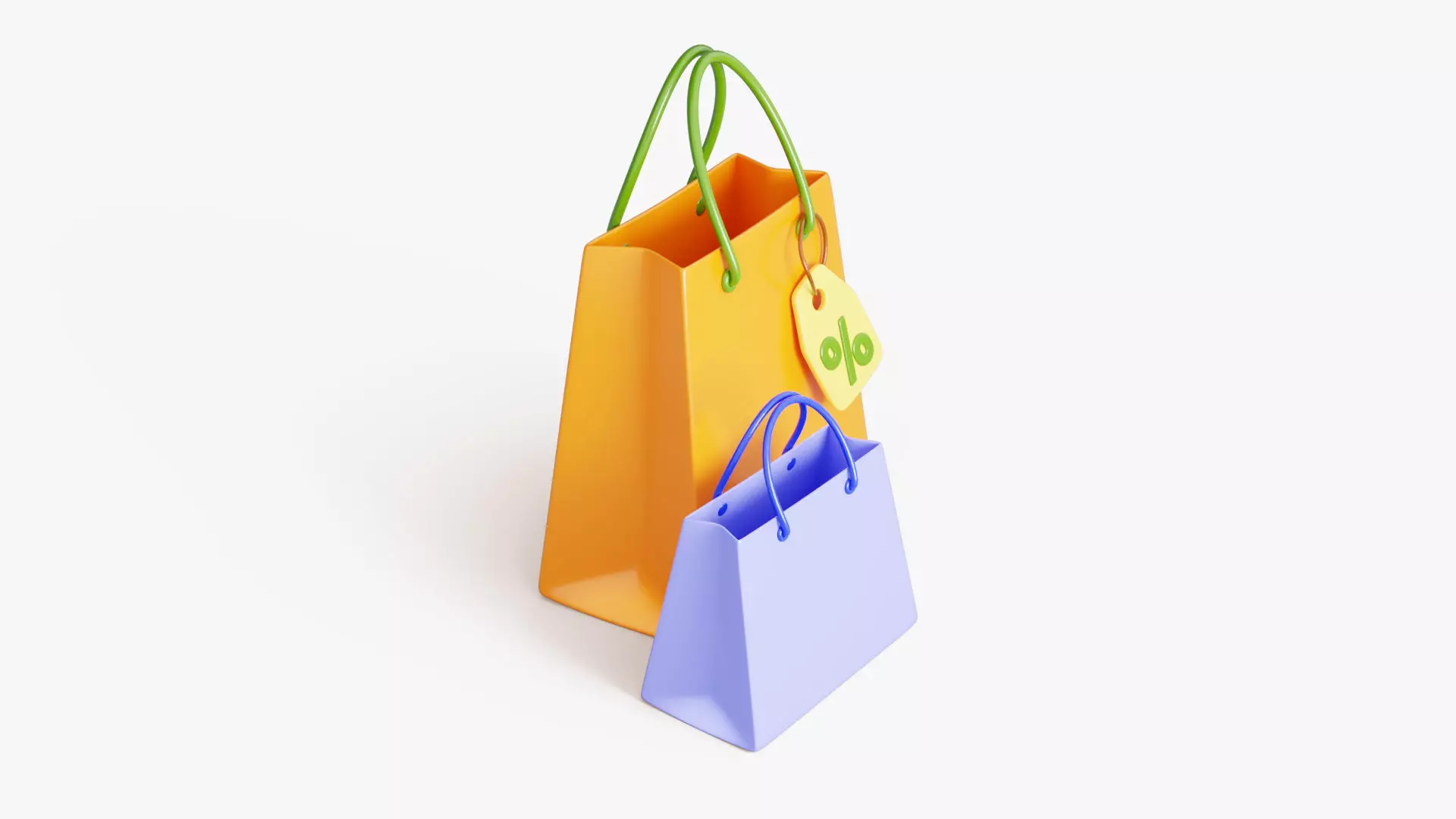 Shopping Bags with Discount Tag 3D model_6
