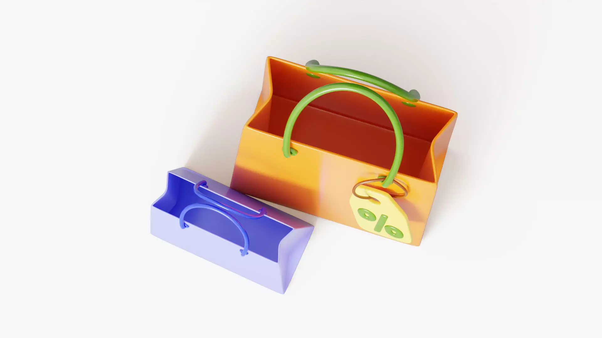 Shopping Bags with Discount Tag 3D model_4