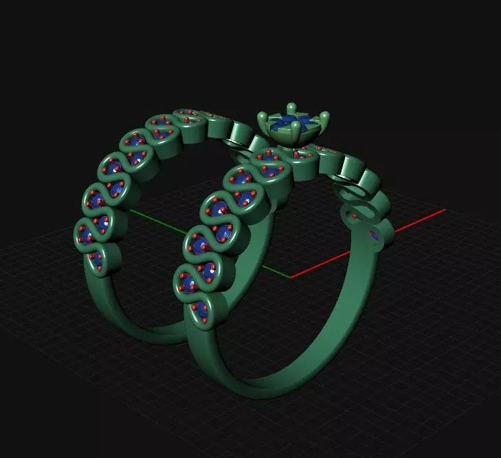 Two-piece bridal set ring 3D print model_3