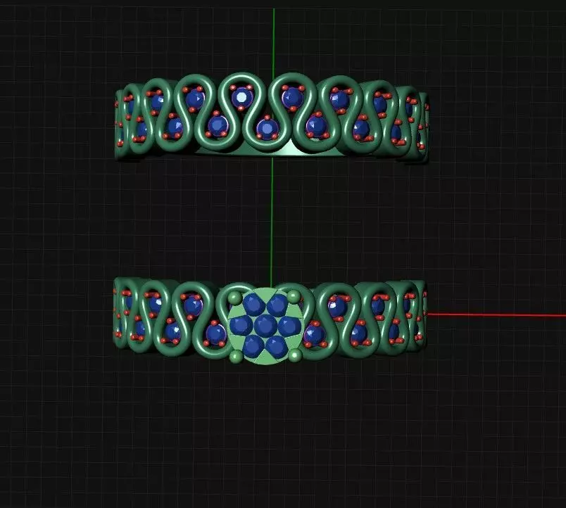 Two-piece bridal set ring 3D print model_2