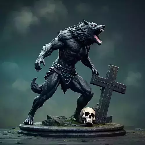 2097COLORFUL Werewolf Howling  3D Model beast